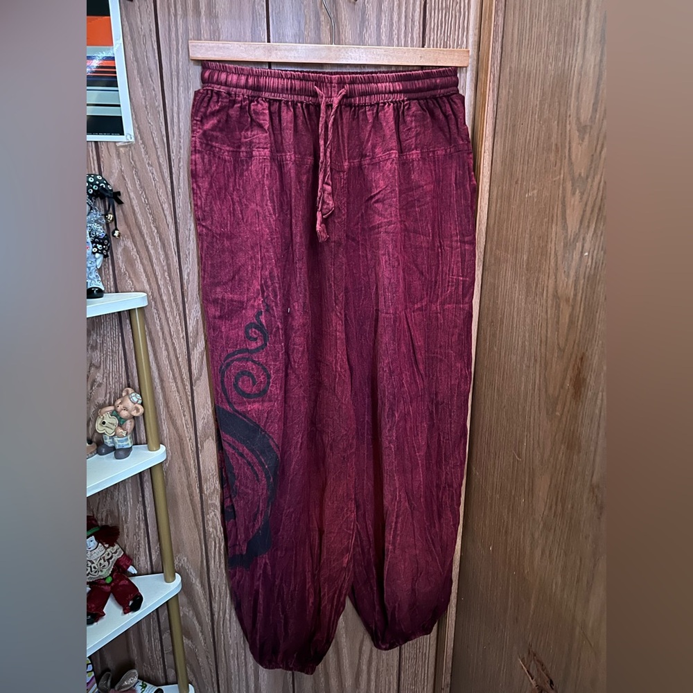 Burgundy Harem Pants
